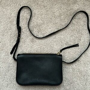 Madewell Black Leather Crossbody Bag